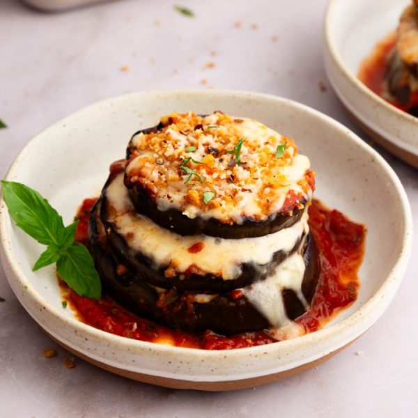 Grilled Eggplant Parmesan with Pesto