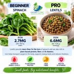 Spinach vs lentils iron comparison and healthy diet advice from Karma Clinic nutritionist in Malta